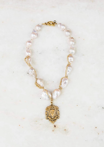 Ivory Baroque Wrapped Pearl Necklace