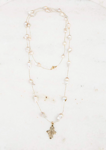 Hefty Spacer Baroque Pearl Necklace