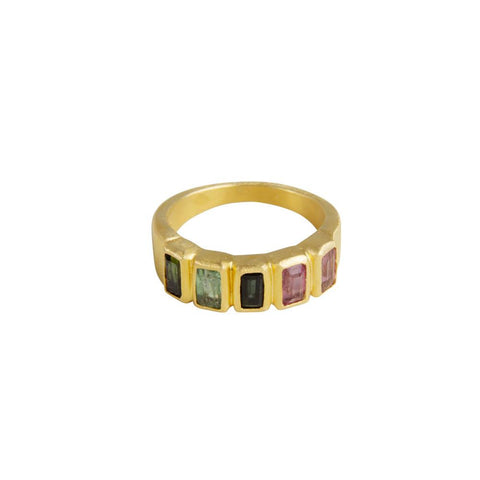 Tourmaline Baguette Ring Gold